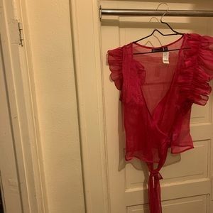 Sheer pink blouse